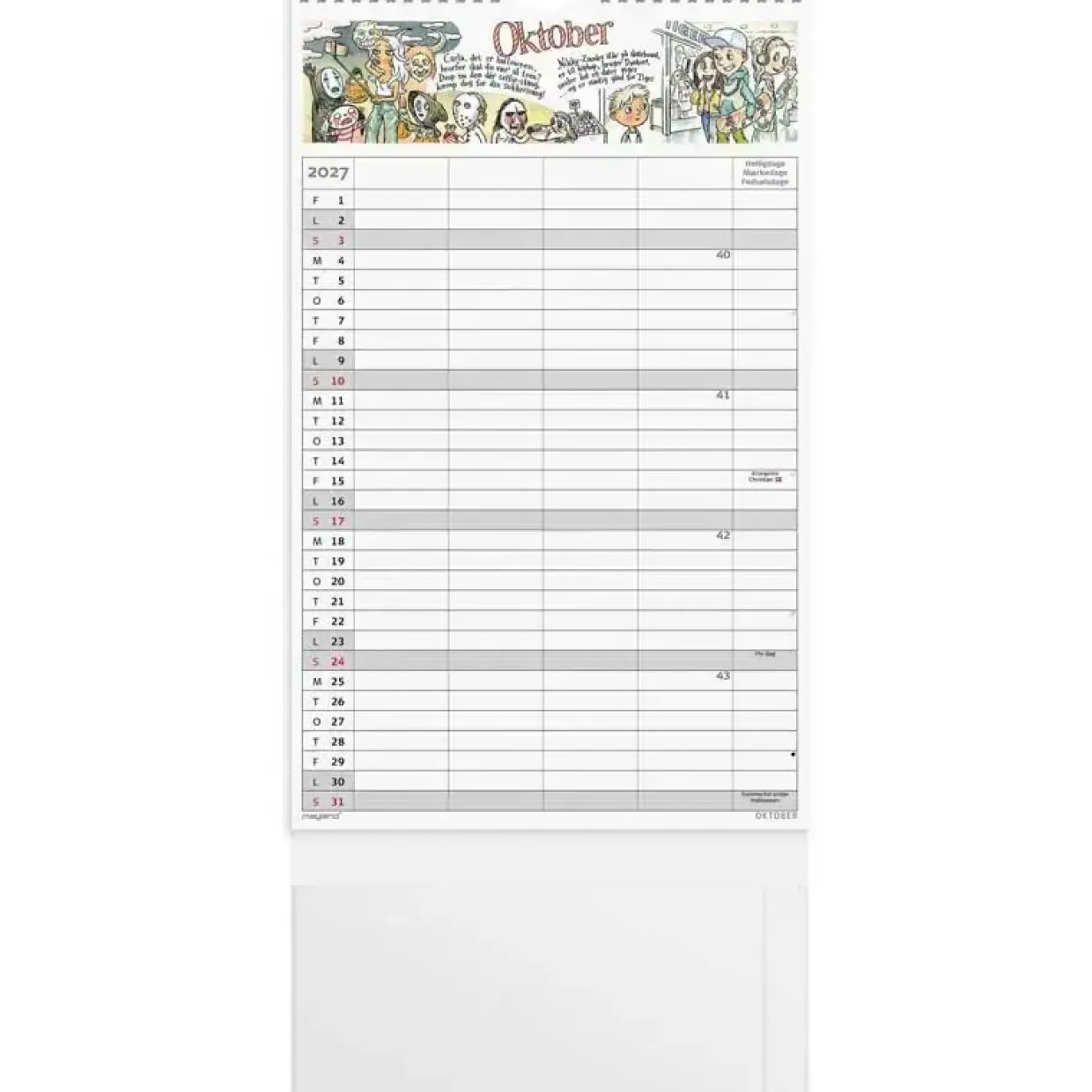 Familiekalender væg - Otto Dickmeiss & Lilja Scherfig - 240x393mm - 4 kol. - 2027 - Mayland - 27066230