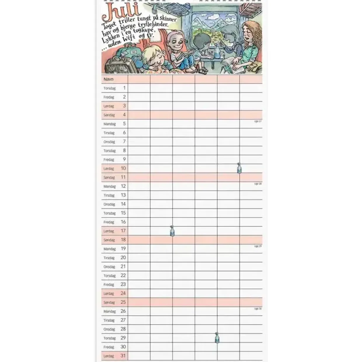 Familiekalender væg - Otto Dickmeiss & Lilja Scherfig - 229x505mm - 6 kol. - 2027 - Mayland - 27066100