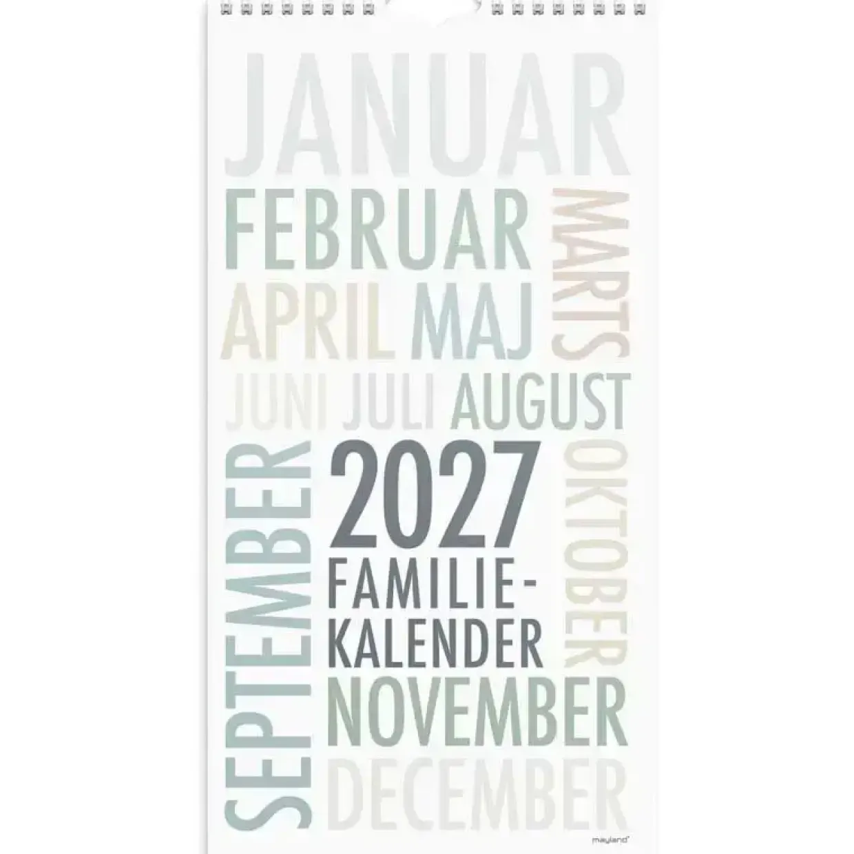 Familiekalender væg - TrendArt - 220x435mm - 5 kol. - Flerfarvet - 2027 - Mayland - 27066190