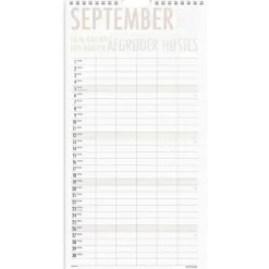 Familiekalender væg - TrendArt - 220x435mm - 5 kol. - Flerfarvet - 2027 - Mayland - 27066190