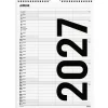 Familiekalender væg - 240x342mm - 3 kol. - Sort / Hvid - 2027 - Mayland - 27066520