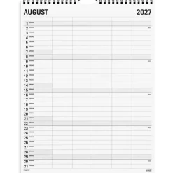 Familiekalender væg - 295x393mm - 5 kol. - Sort / Hvid - 2027 - Mayland - 27066550