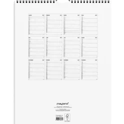 Familiekalender væg - 295x393mm - 5 kol. - Sort / Hvid - 2027 - Mayland - 27066550
