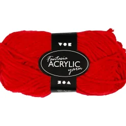 Fantasia Polyacrylgarn, L: 80 M, pind 4,5-5, rød, 50 g/ 1 ngl.