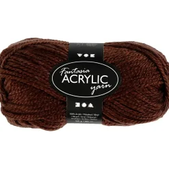 Fantasia Polyacrylgarn, L: 80 M, pind 4,5-5, brun, 50 g/ 1 ngl.