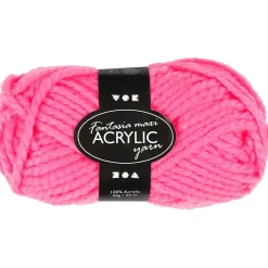 Fantasia Polyacrylgarn, L: 35 M, pind 9-10, neon pink, 50 g/ 1 ngl.
