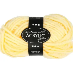 Fantasia Polyacrylgarn, L: 35 M, pind 9-10, lys gul, 50 g/ 1 ngl.