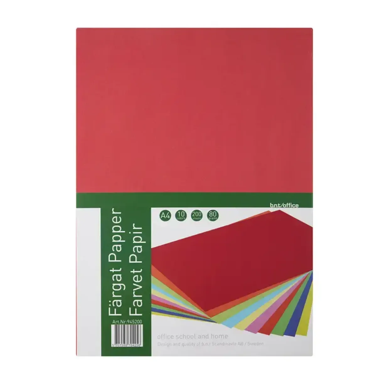 Farvet papir A4 i 10 forskellige farver - 200 ark