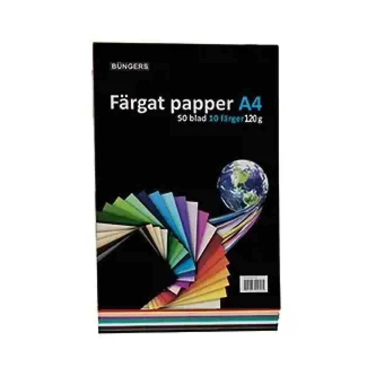 Farvet papir Büngers A4 120g assorteret 50 ark - Køb minimum 10 stk.