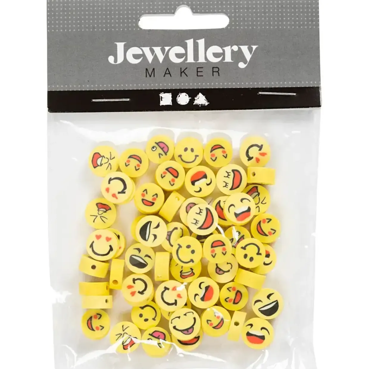 Figurperler Smiley diam. 10 mm hulstr. 1,5 mm - 60 stk