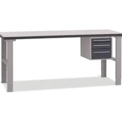 Filebænk 2000x800 mm inkl. skuffesektion (3 skuffer)