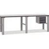 Filebænk 2500x800 mm inkl. skuffesektion (3 skuffer)