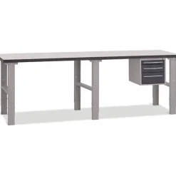 Filebænk 2500x800 mm inkl. skuffesektion (3 skuffer)