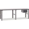Filebænk 2500x800 mm inkl. skuffesektion (2 skuffer)