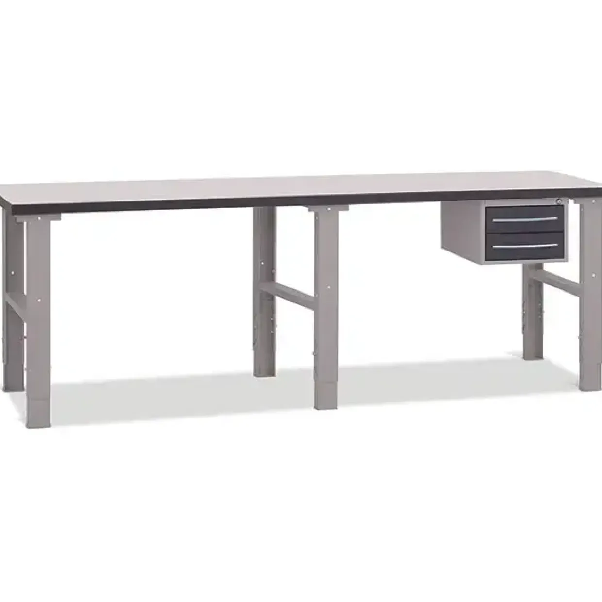Filebænk 2500x800 mm inkl. skuffesektion (2 skuffer)