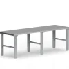 Filebænk 2500x800 mm stål bordplade