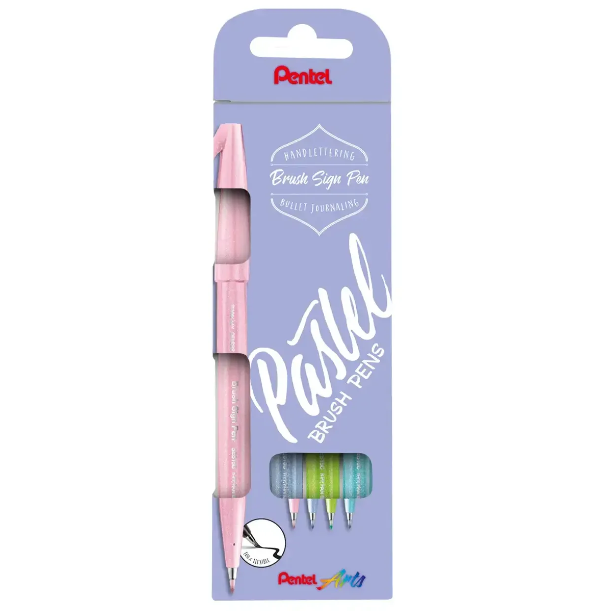 Fineliner Pentel SES15P-4 Brush Sign Pen PASTEL 12stk