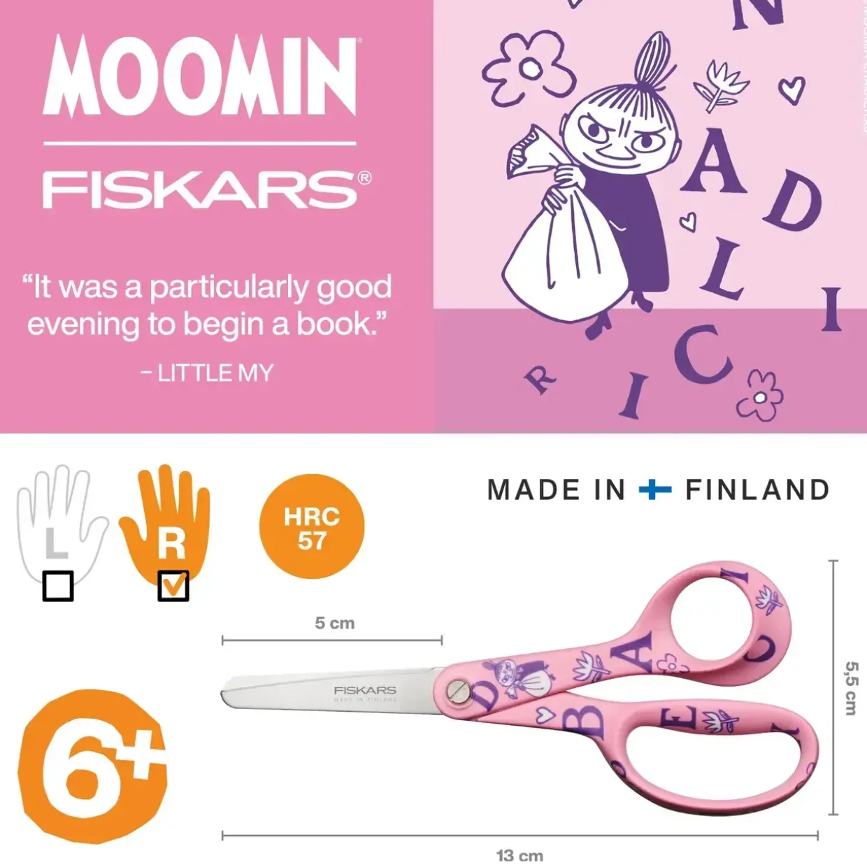 Fiskars Moomin børnesaks LittleMy ABC