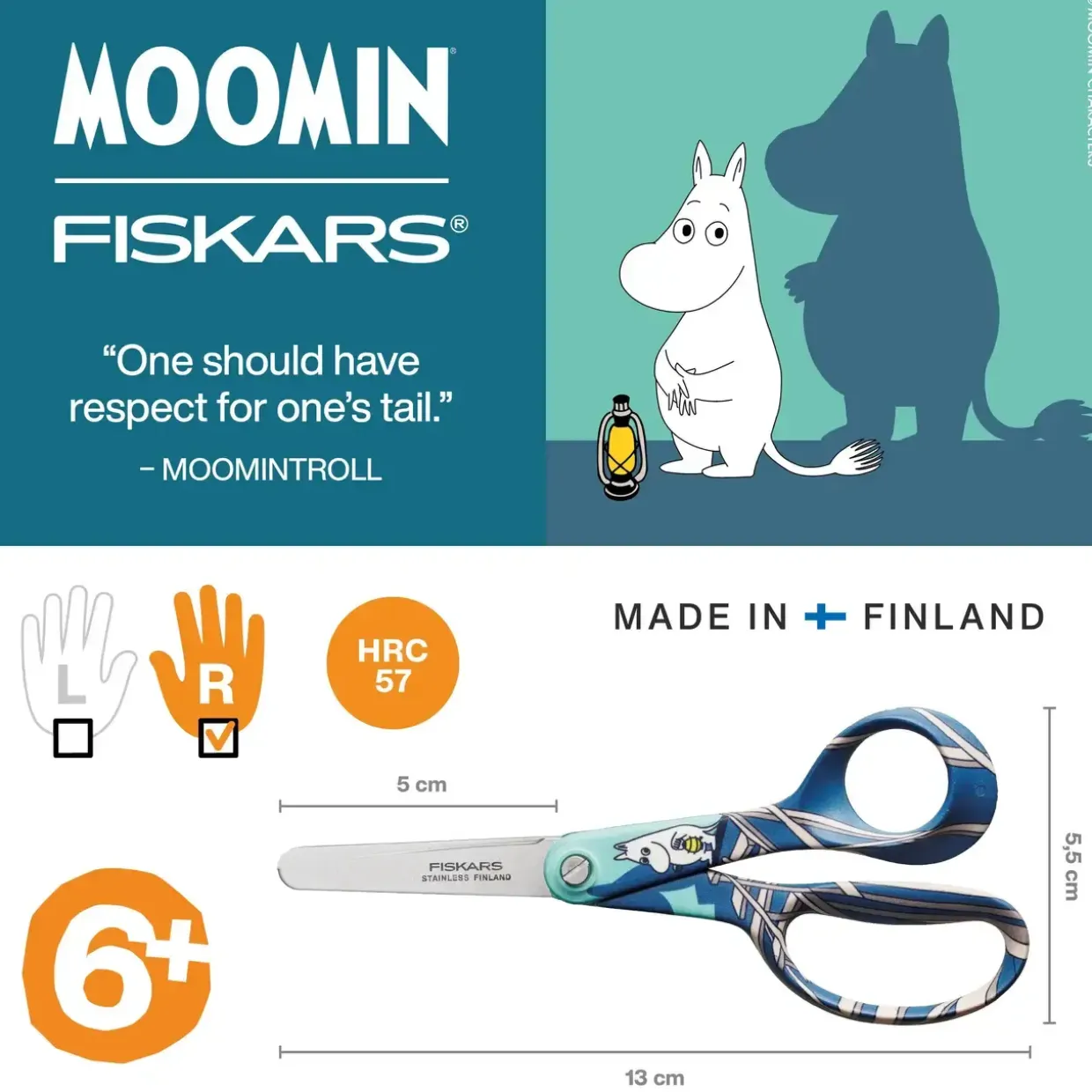 Fiskars Moomin børnesaks Moomintroll
