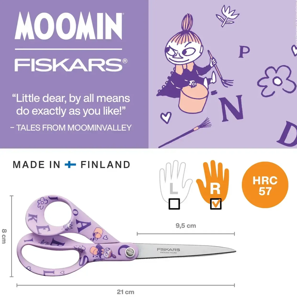 Fiskars Moomin universal saks 21cm LittleMy ABC