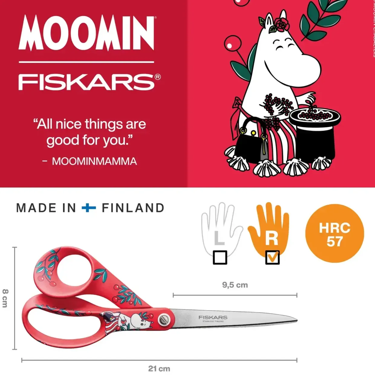 Fiskars Moomin universal saks 21cm Moominmamma