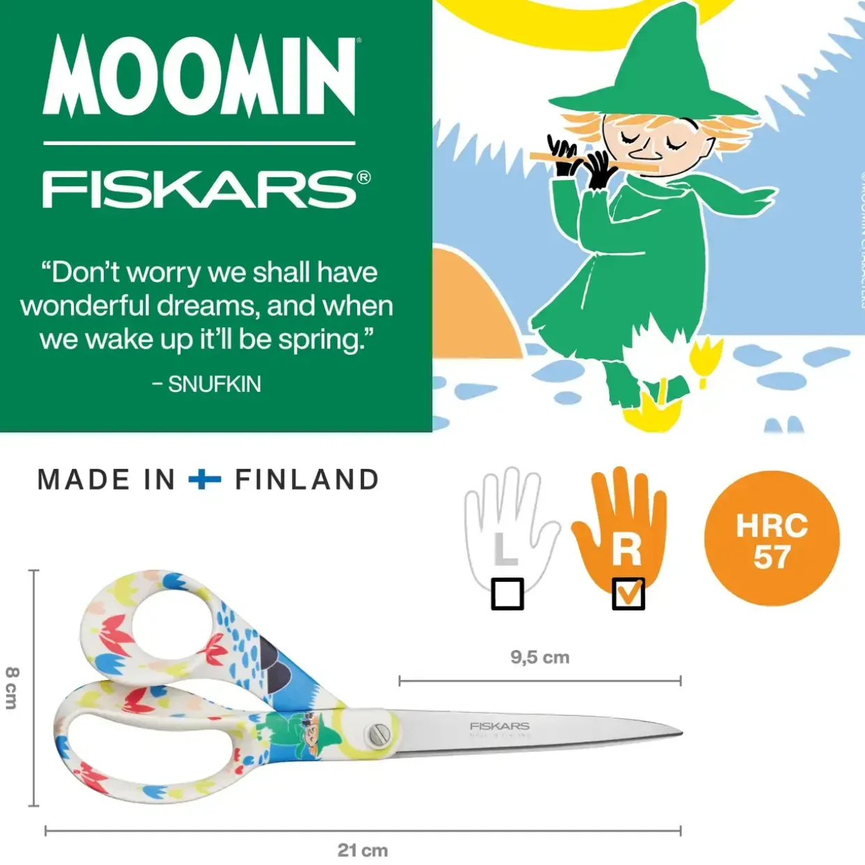 Fiskars Moomin universal saks 21cm Snufkin