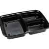 Flergangs take away bakke ABENA Cater-Line 23,5x17,5x3,5cm 946 ml sort PP 3-rums - 400 stk