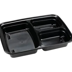 Flergangs take away bakke ABENA Cater-Line 23,5x17,5x3,5cm 946 ml sort PP 3-rums - 400 stk