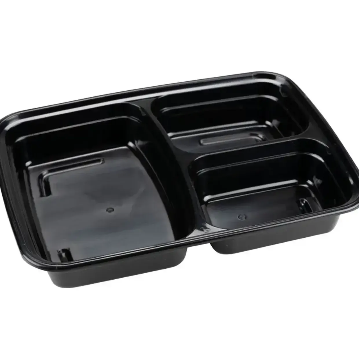 Flergangs take away bakke ABENA Cater-Line 23,5x17,5x3,5cm 946 ml sort PP 3-rums - 400 stk