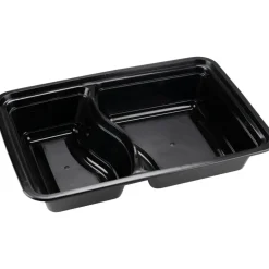 Flergangs take away bakke ABENA Cater-Line 22,3x15,3x4cm 946 ml sort PP 2-rums - 400 stk