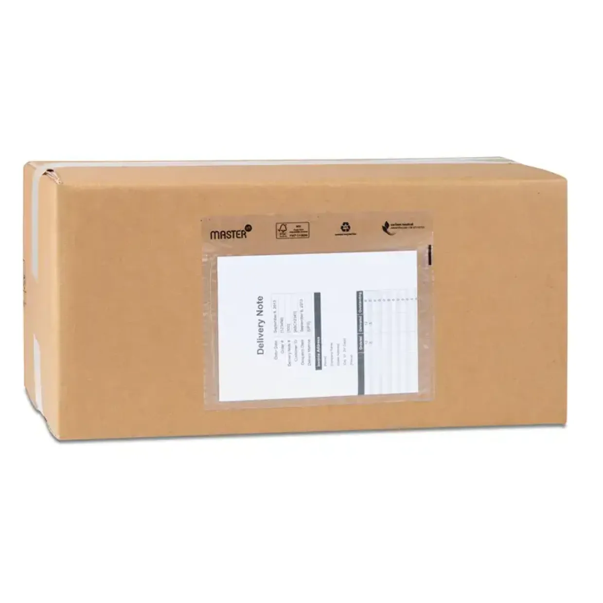 Følgeseddellomme i genbrugsplast C4 u/tryk 340x250mm 500stk/kar Plast40/Plast40/Papir46