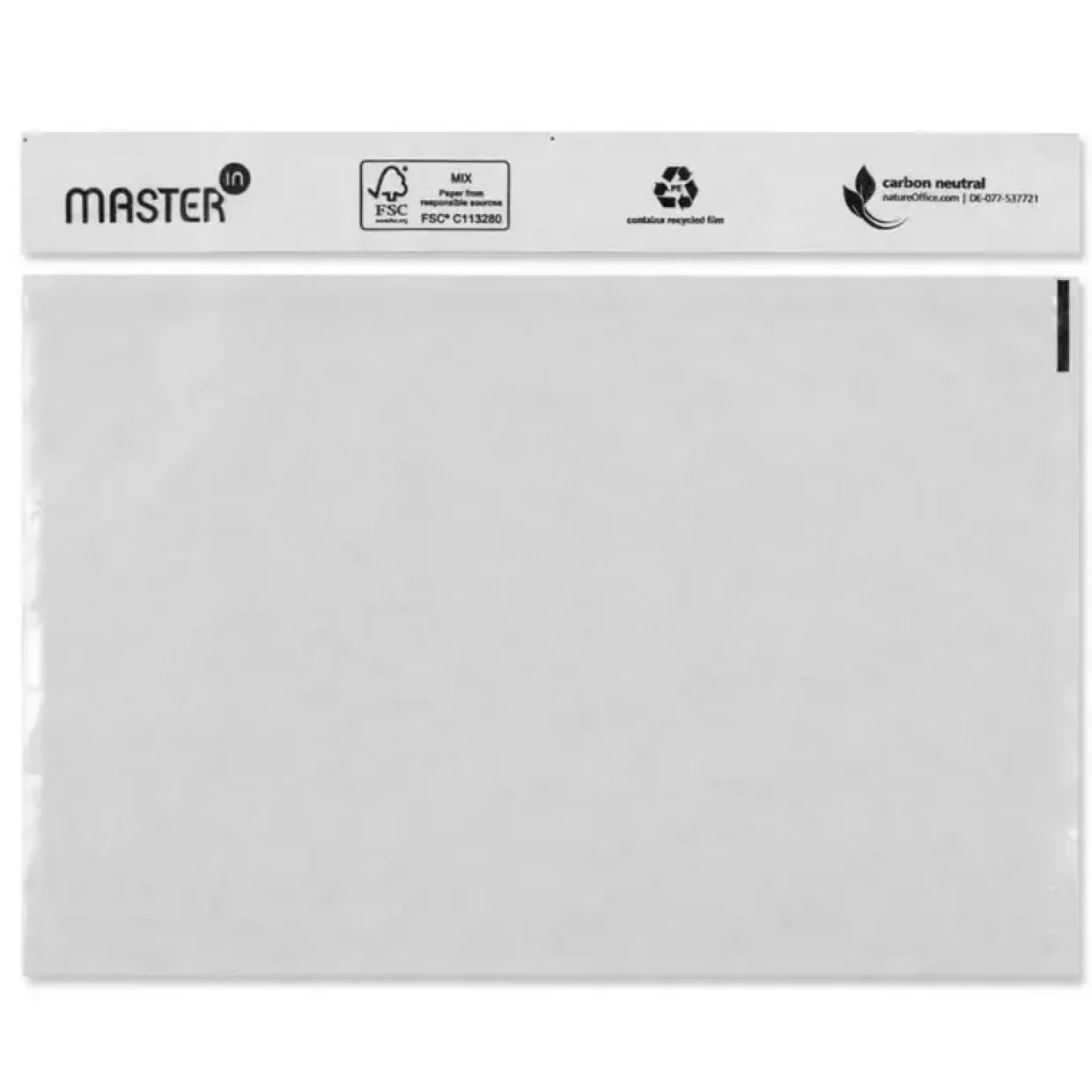 Følgeseddellomme i genbrugsplast C4 u/tryk 340x250mm 500stk/kar Plast40/Plast40/Papir46