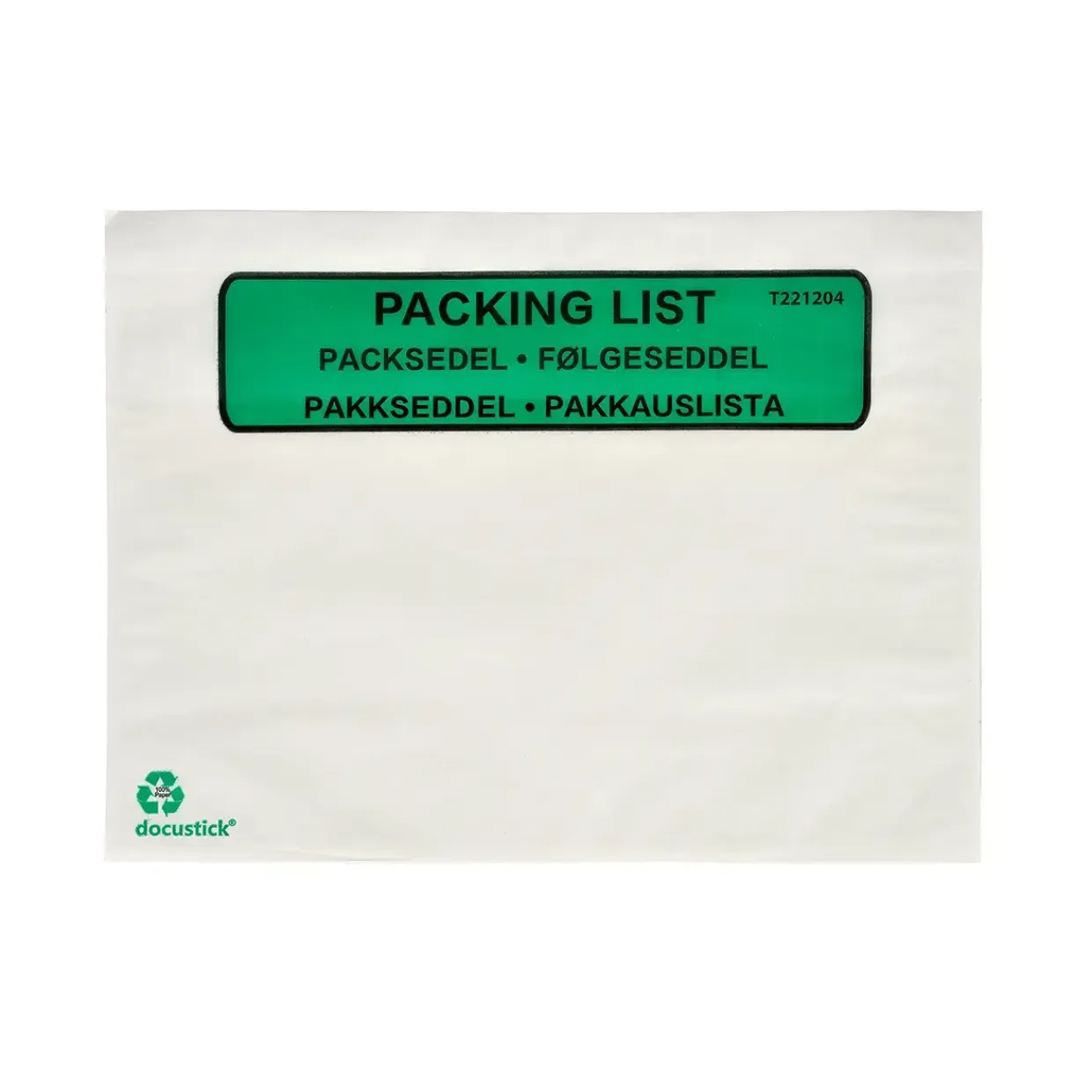 Følgeseddellommer Docustick Green C5 m. tryk - 1000 stk