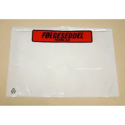 Følgeseddellommer 225 x 122 mm med tryk "Følgeseddel" - 1000 stk