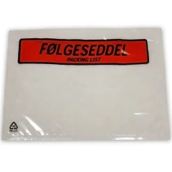 Følgeseddellommer 165 x 122 mm med tryk "Følgeseddel" - 1000 stk