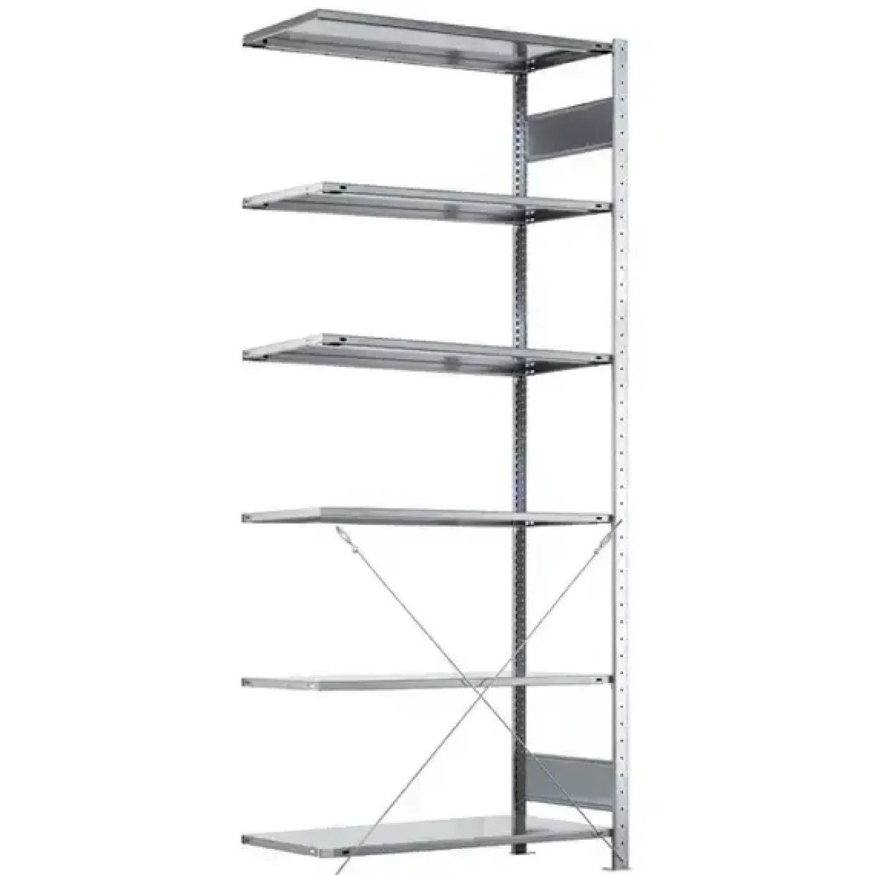 Følgesektion Boltless lagerreol, bjælker 2000x750x500 150 kg/hylde