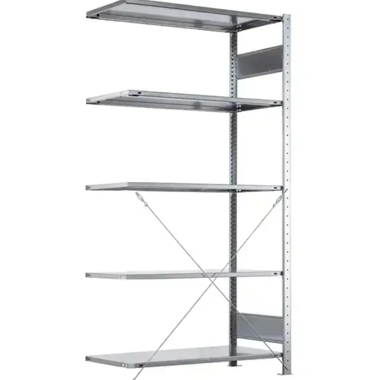Følgesektion Boltless lagerreol, rygkryds 2000x750x400 150 kg/hylde