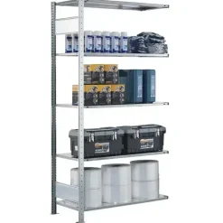 Følgesektion Boltless lagerreol, bjælker 2000x1000x600 250 kg/hylde