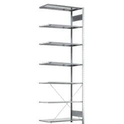Følgesektion Boltless lagerreol, rygkryds 3000x750x600 150 kg/hylde