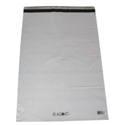 Forsendelsespose, Coex, 50 µm, LD-PE sort/hvid, 550x770mm permanent tape lukning, pakke a 100 stk