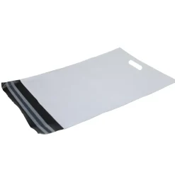 Forsendelsesposer BNT 50 my PE i hvid - 400 x 600 mm med håndtag - 100 stk