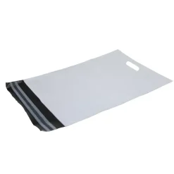 Forsendelsesposer i hvid A3 PE med håndtag - 50 my - 340 x 490 mm - 100 stk