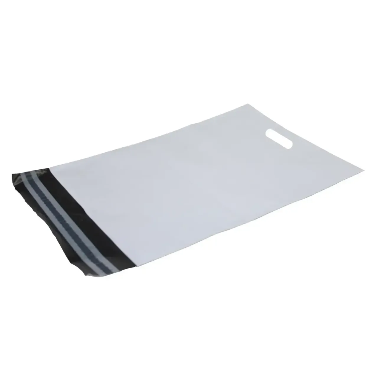 Forsendelsesposer i hvid A3 PE med håndtag - 50 my - 340 x 490 mm - 100 stk