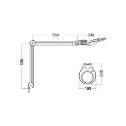 Forstørrelseslampe KFM LED ESD 5 diopter, sort