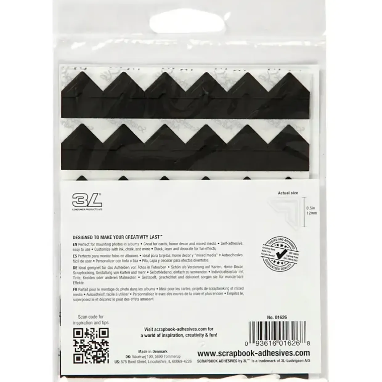 Fotohjørner 10 mm – Sort papir – 108 stk