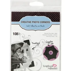 Fotohjørner 10 mm – Sort papir – 108 stk