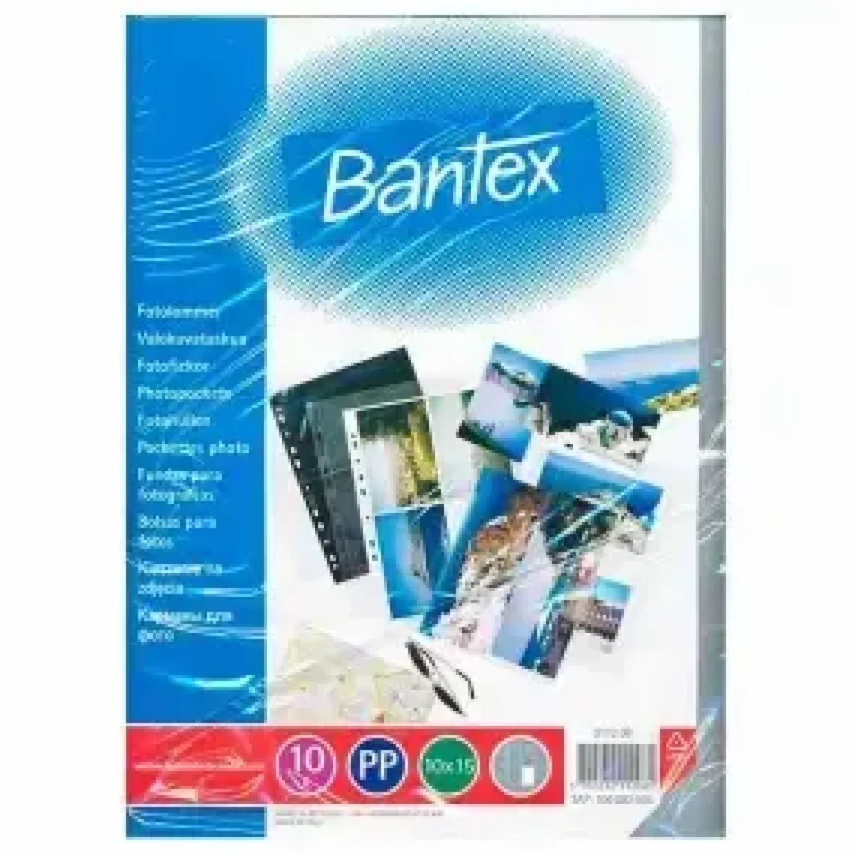 Fotolommer Bantex 10x15 0.1mm højformat 8 fotos transparent (25)