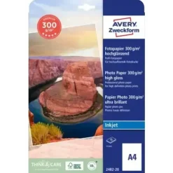 Fotopapir A4 - Avery 300g glossy inkjet - 15 ark