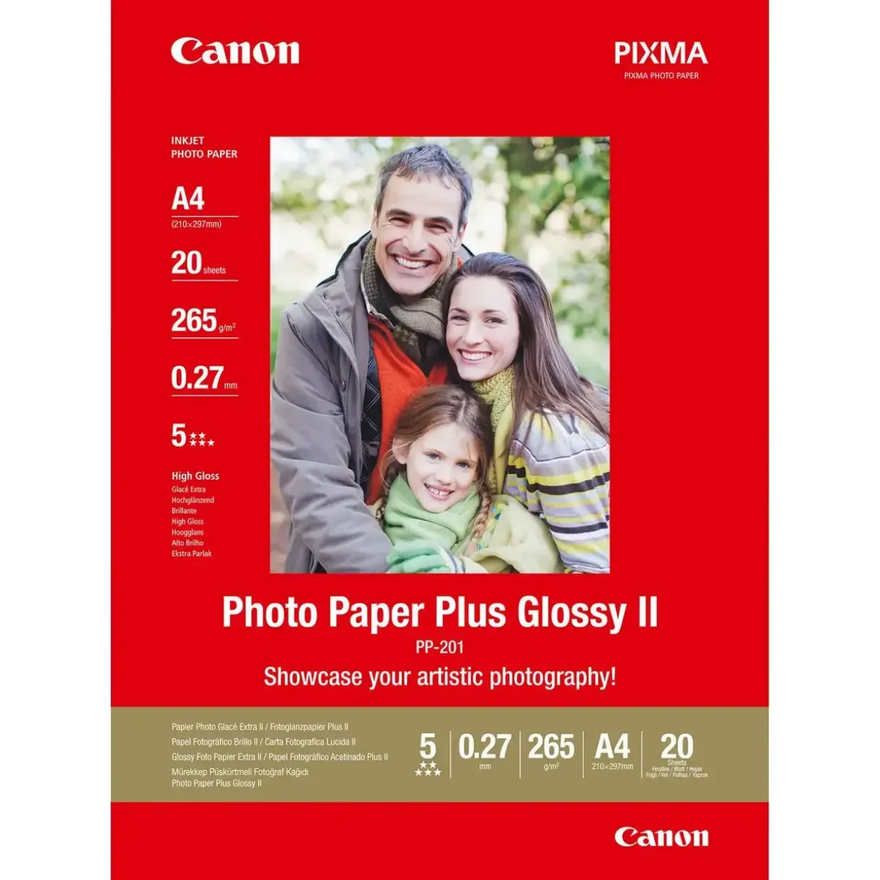 Fotopapir A4 - Canon 265g PP-201 Plus II - 20 ark