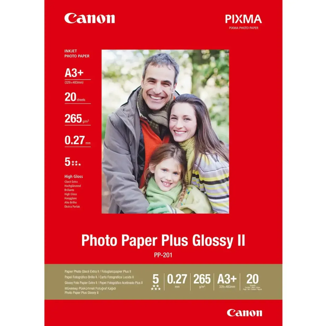Fotopapir A3+ Canon PP-201 Plus II 275 gram - 20 ark